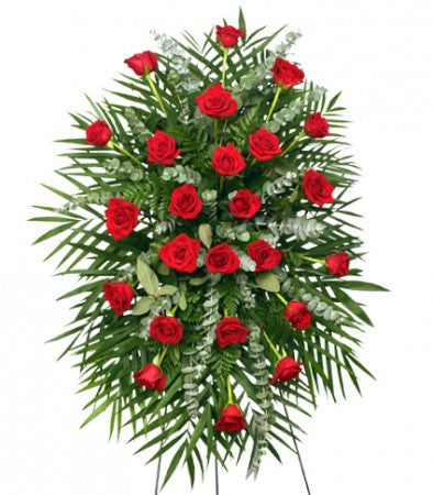 "25 Hearts" Roses Easel Spray(玫瑰葬礼花)