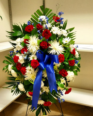 Standing Spray (Military Colors White Red and Blue)