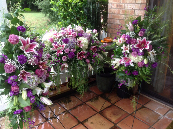 "Lavender is love" Funeral Flowers Package (White Purple And Lavender )