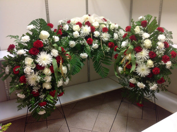 Standing Sprays Full Set ( One Casket Spray; Two standing Sprays )