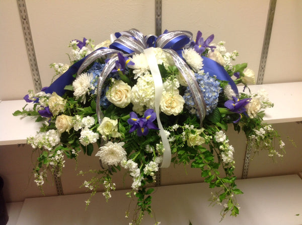 Azure Skies Sympathy Casket Spray