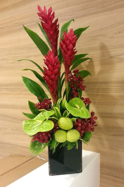 "Nature Speaks..." Ginger, Anthurium and Orchid Arrangement
