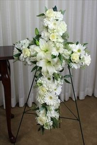 "Spirit Lives" Cross Standing Spray