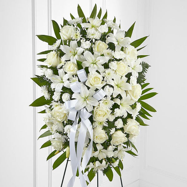 "Easel Spray All-White premium flowers"