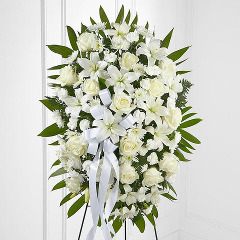 "Easel Spray All-White premium flowers"