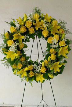 "Shine Bright" Yellow Standing Easel Spray