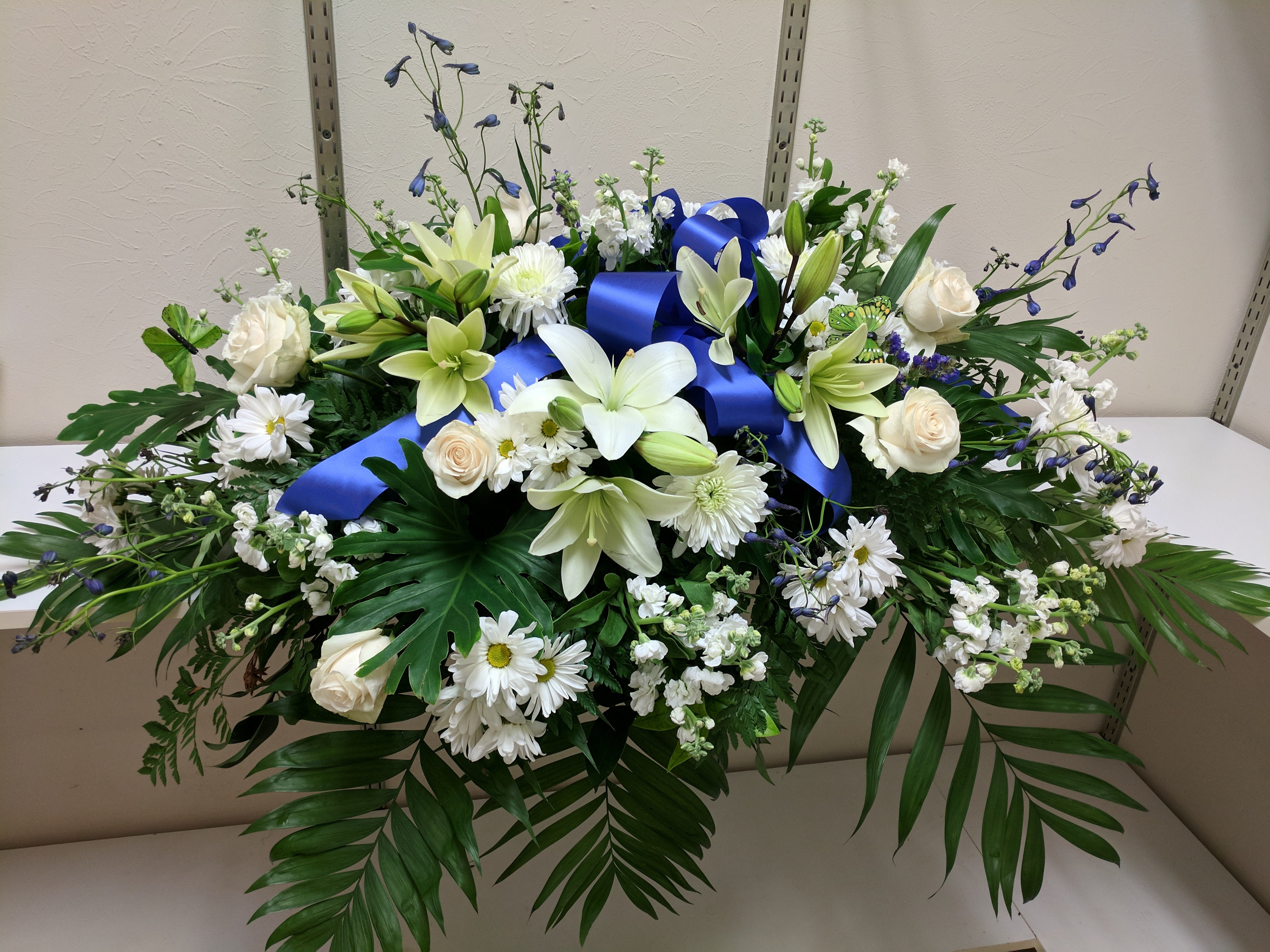 funeral casket flowers
