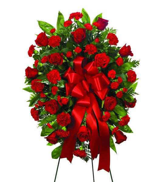 Funeral Package: "Roses of love" (Two standing and One casket spray)